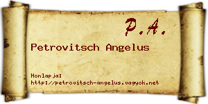 Petrovitsch Angelus névjegykártya