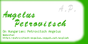 angelus petrovitsch business card